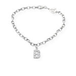 Bracciale lettera singola con zirconi