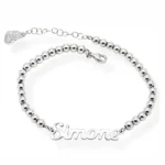 Bracciale con nome personalizzato e catena a palline lucide