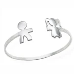 Bracciale cuore di mamma a filo con bambini