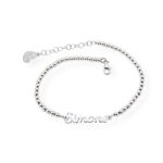 Bracciale con nome personalizzato e palline piccole lucide