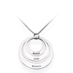 Collana tre cerchi scalare con incisione personalizzabile