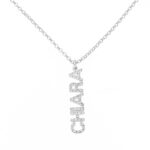 Collana nome con zirconi personalizzabile in stampatello