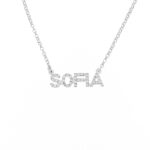 Collana nome personalizzabile con zirconi in stampatello