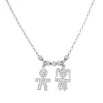 Collana Family componibile con zirconi e sfere diamantate