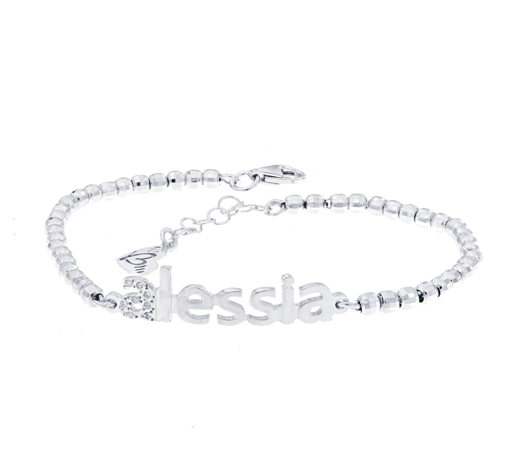 BL163-5 (3) Bracciale nome prima lettera composta da zirconi - immagine 1