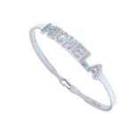 Bracciale nome con zirconi con chiusura funghetto
