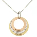 Collana tre cerchi a scalare con il centrale diamantato