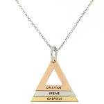 Collana tre triangoli scalare con incisione personalizzabile