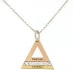 Collana tre triangoli a scalare con il centrale diamantato