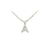 Collana lettera singola con zirconi