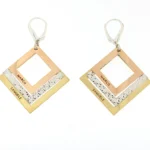 Orecchini 4 forme a scalare con centrale diamantato