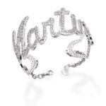 Bracciale schiava nome corsivo con zirconi