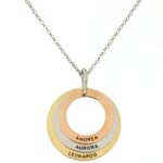 Collana tre cerchi scalare con incisione personalizzabile