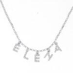 Collana nome charm con zirconi componibile