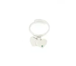 Anello filo con cuore inciso e zircone