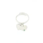 Anello filo con cuore inciso e zircone