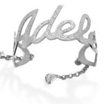 Bracciale schiava con nome in corsivo diamantato