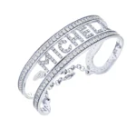 Bracciale schiava con nome e binari con zirconi