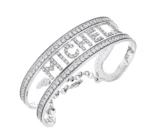Bracciale schiava con nome e binari con zirconi