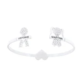 Bracciale cuore di mamma bambini con zirconi e incisone