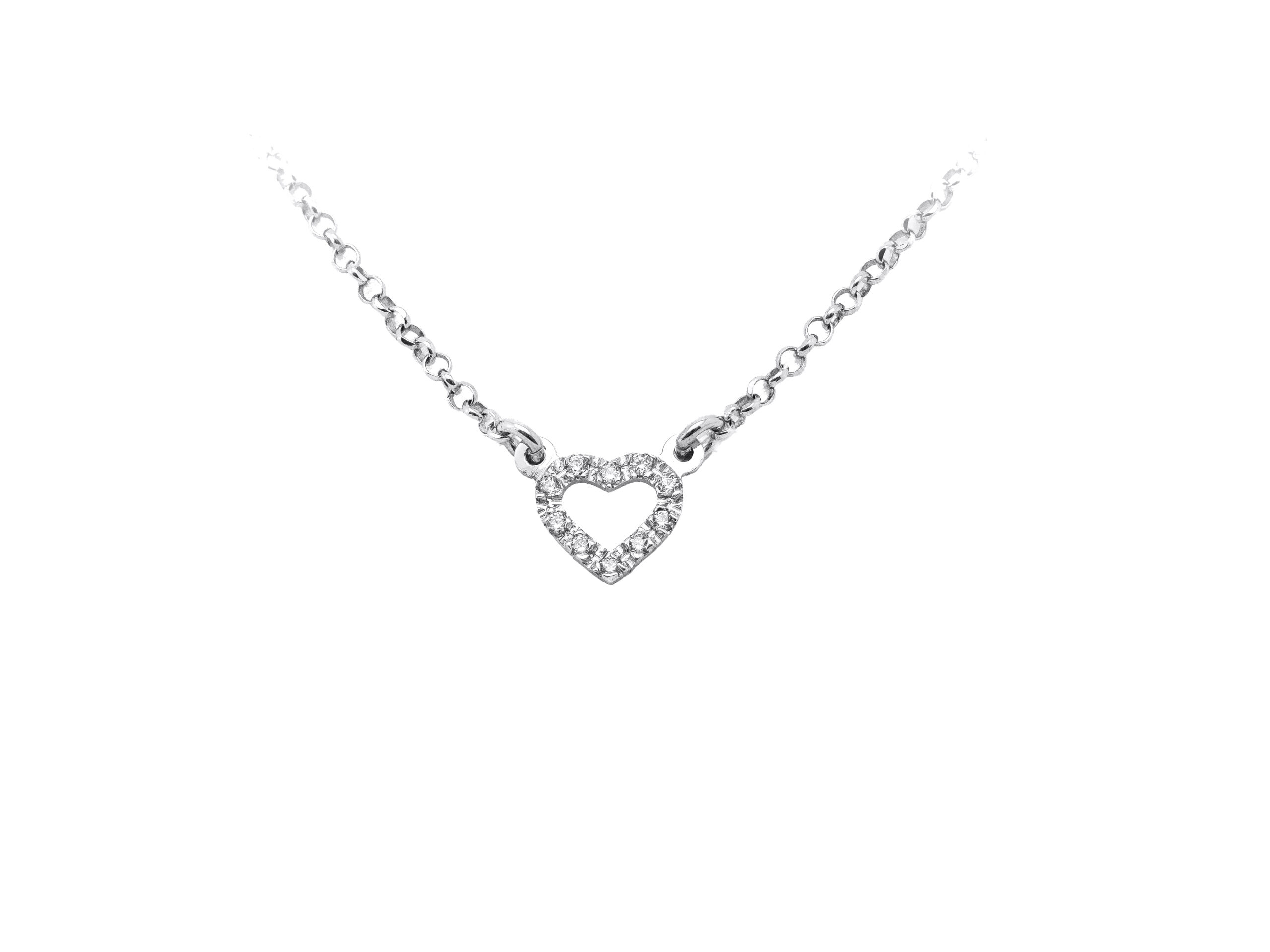 CL172-6 Collana cuore vuoto con zirconi - immagine 1