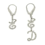 Monorecchino con 1 o 2 lettere corsive con zirconi