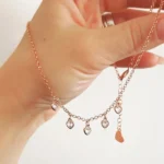 Collana con 5 cuori o 5 stelle con zirconi