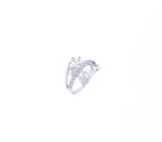 Anello contrarie' con doppio nome e filo di zirconi