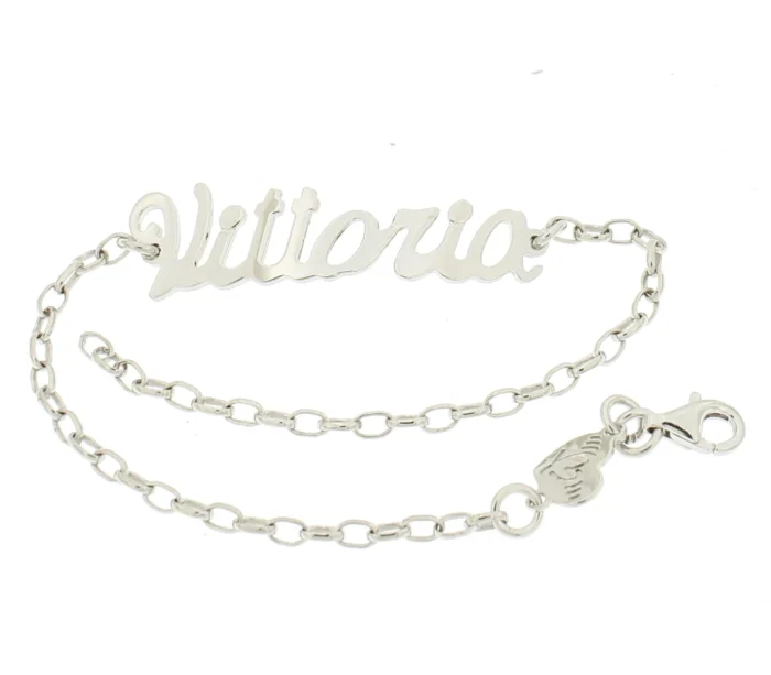 Bracciale con nome e catena - immagine 1