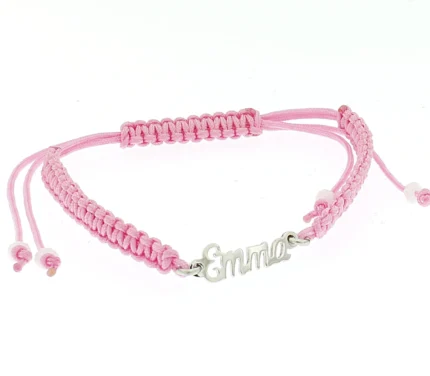 Bracciale nome bebe' con cordino