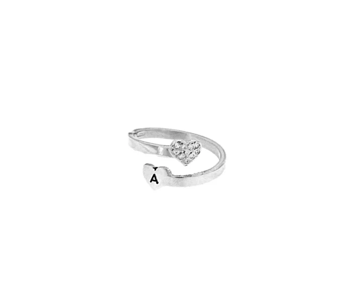 Anello contrarie' con doppio cuore - immagine 1