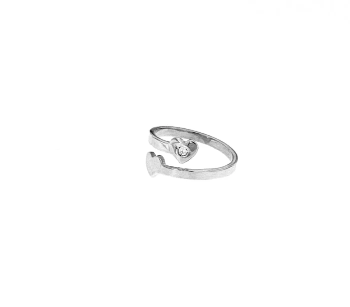 Anello contrarie' con doppio cuore - immagine 1