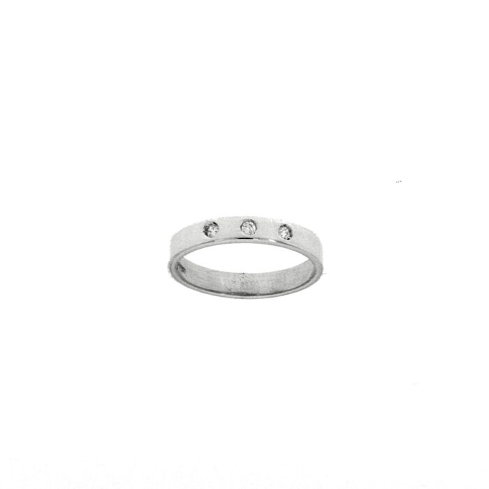 Anello veretta con tre zirconi - immagine 1