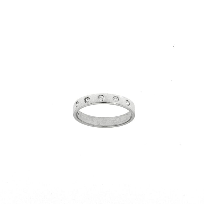 Anello veretta con cinque zirconi - immagine 1