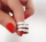 Anello veretta con cinque zirconi - immagine 2