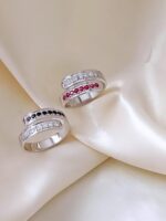 Anello contrarie' con zirconi - immagine 2