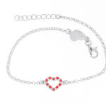 Bracciale cuore vuoto con zirconi