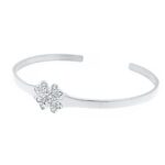 Bracciale quadrifoglio con zirconi