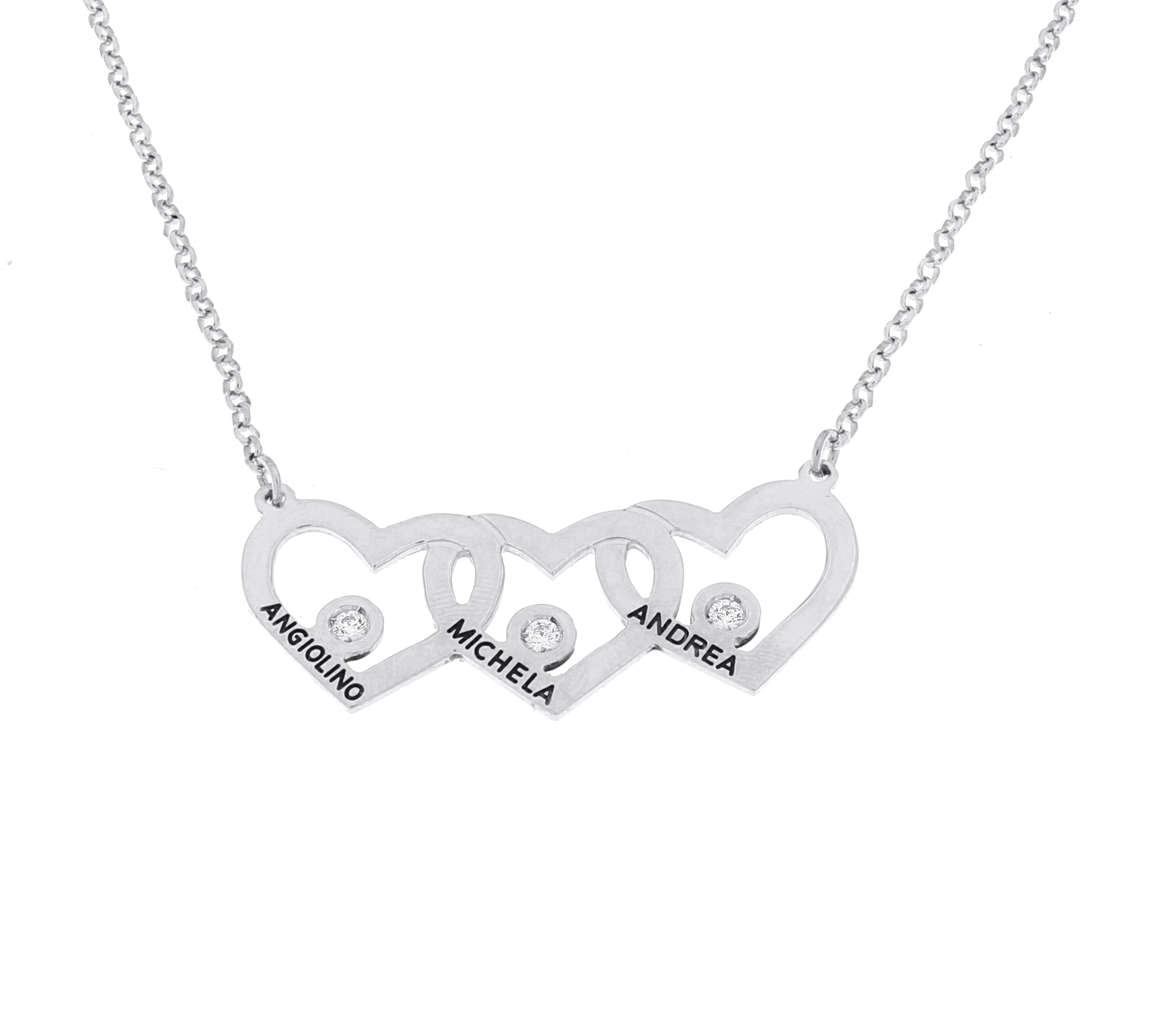 CL171-14 Collana tre cuori - immagine 1